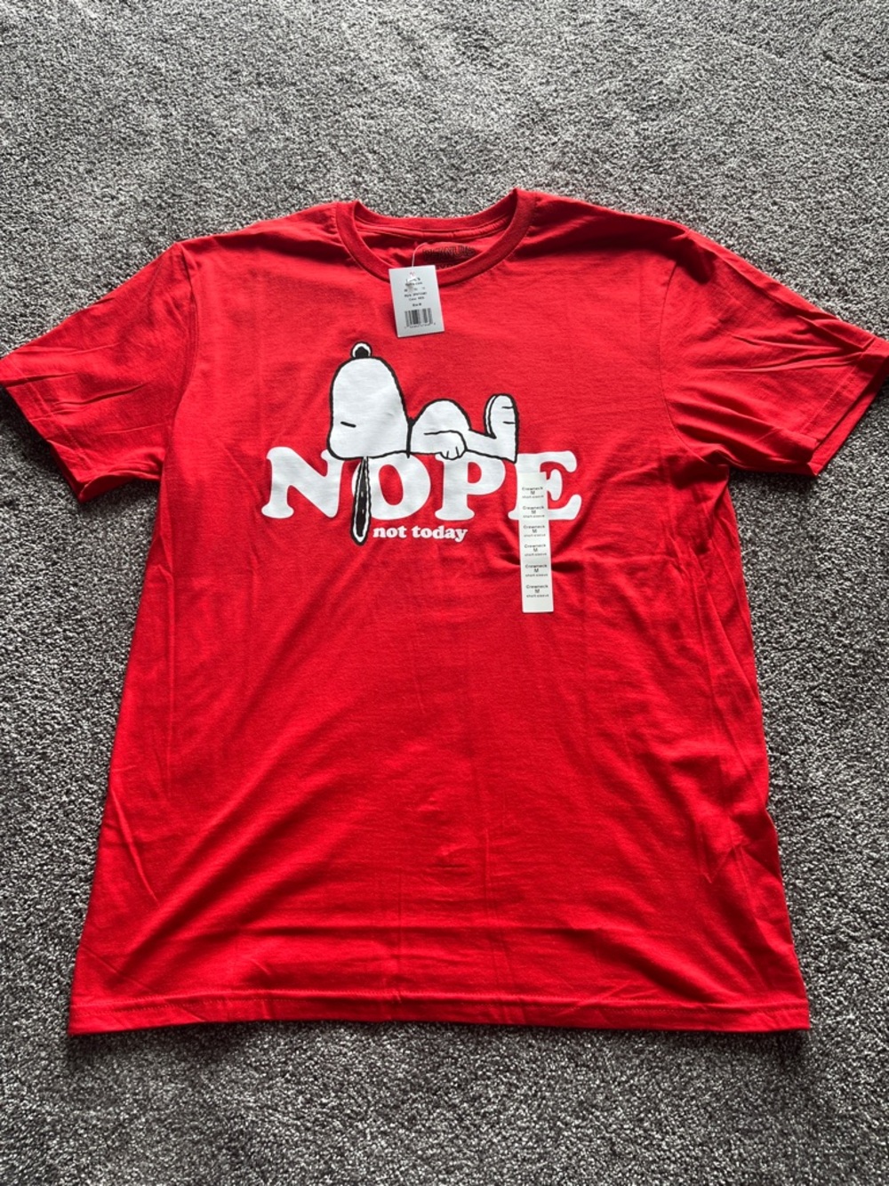 Unisex Red 'Nope Not Today' Snoopy Tee